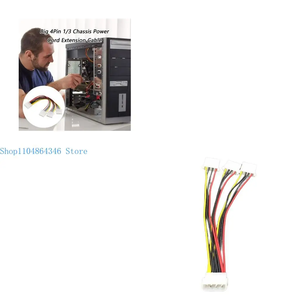 Conectores alimentación caja computadora 5Asd 1 a 3 Splitter Longitud extendida Cable 4PIN