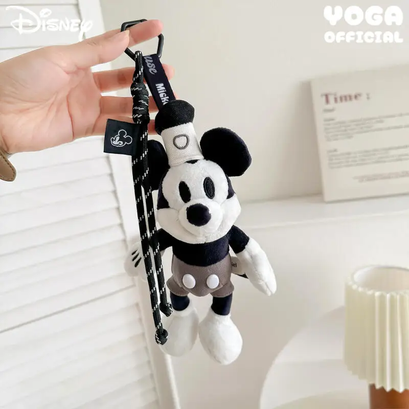 Disney mickey mouse brinquedos de pelúcia kawaii chaveiro criativo dos desenhos animados mochila casal pingente boneca amigos presente aniversário periférico