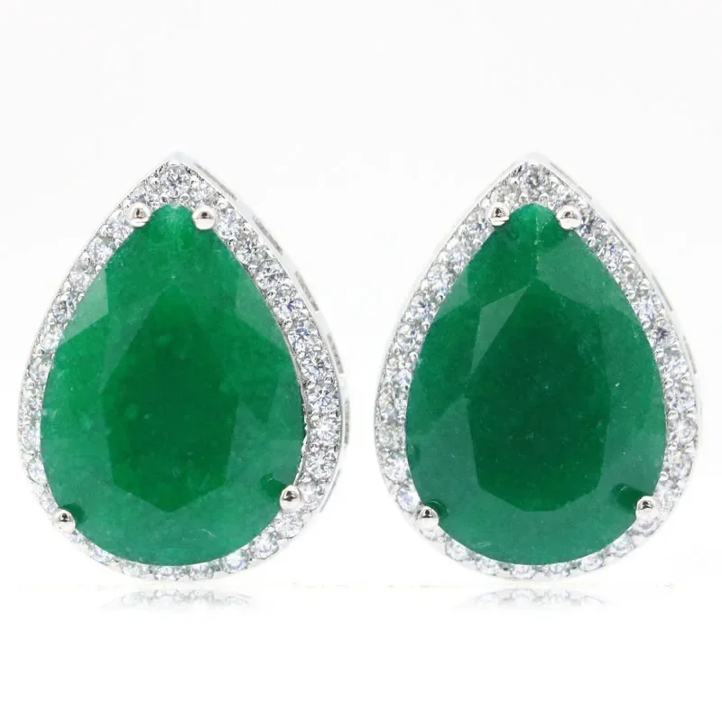 11g Customized 925 SOLID STERLING SILVER Earrings Orange Spessartine Garnet Emerald Tanzanite Smoky Topaz Blue Topaz Ruby CZ