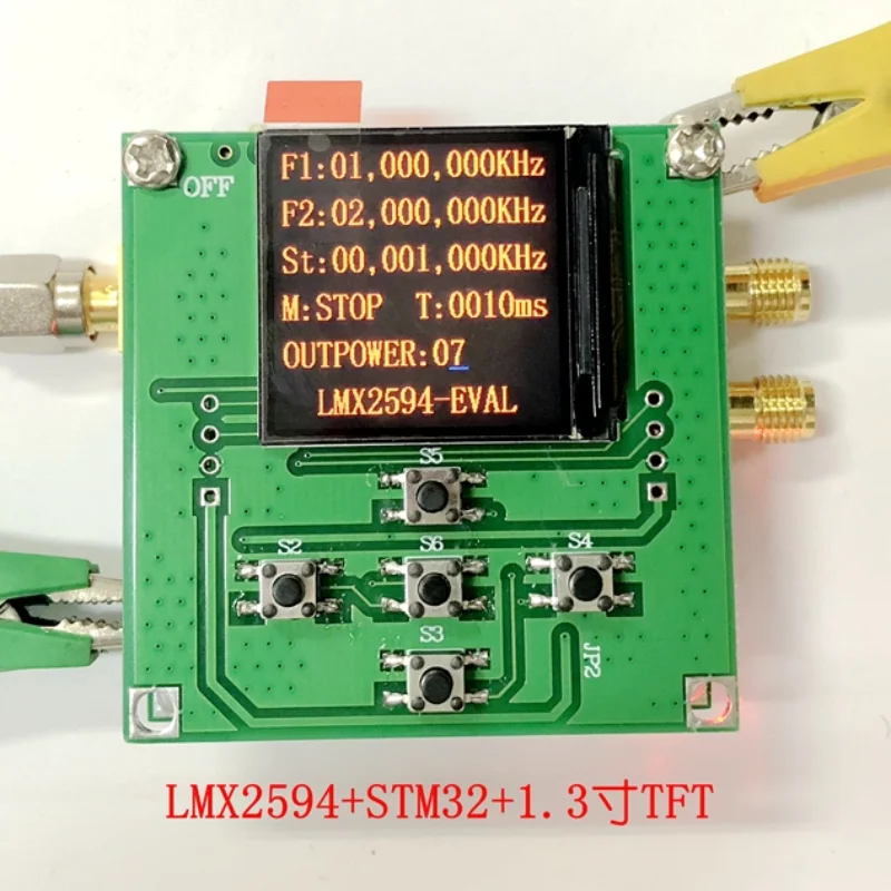 Development Board of LMX2594 Frequency Synthesizer PLL Phase Locked Loop 10M-15GHz High Frequency Microwave Signal Source