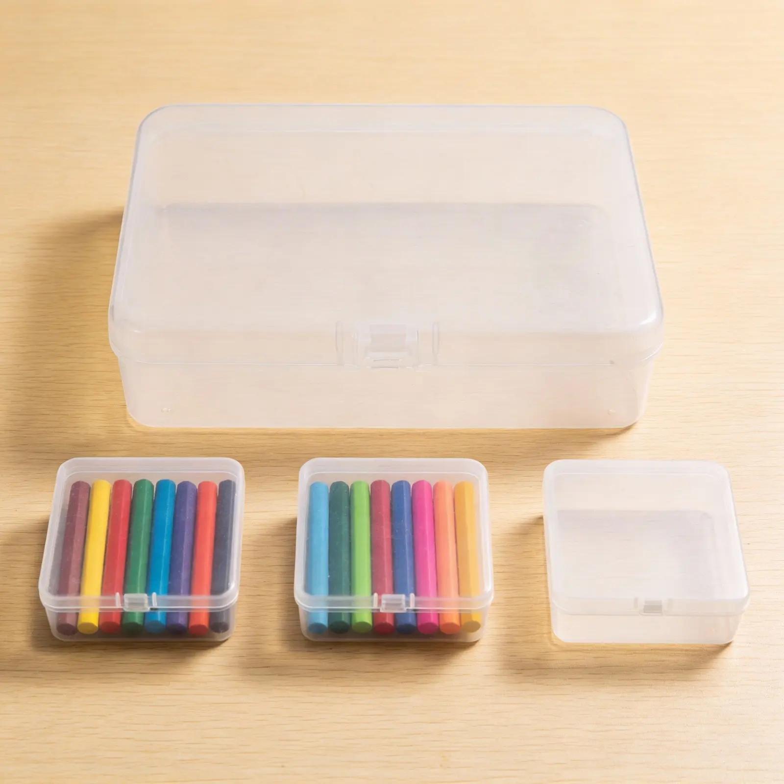 

24 шт. прозрачных контейнеров для хранения мелков, мини-пластиковые коробки с крышками, штабелируемые, для организации класса и школы