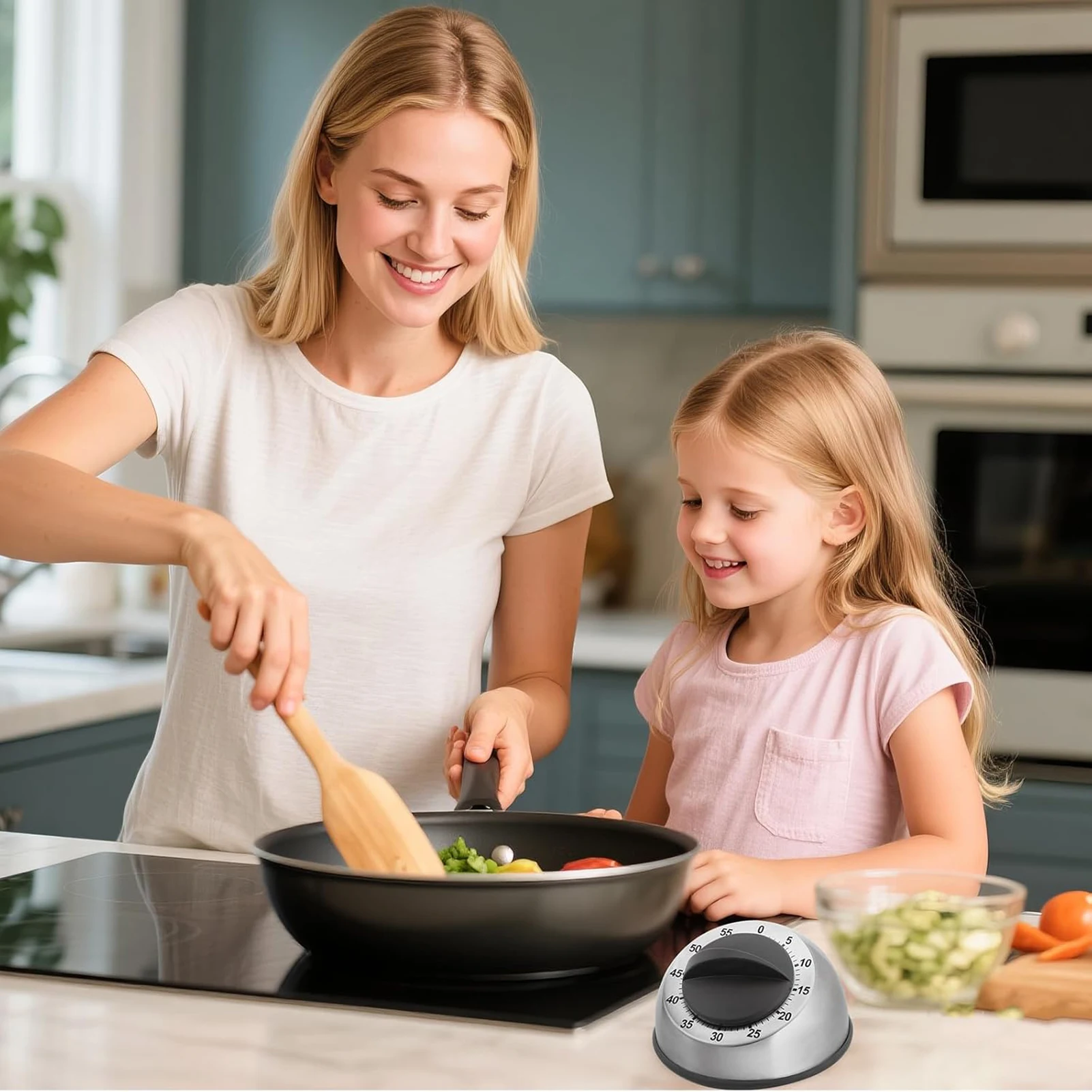 

Stainless Steel Mechanical Kitchen Timer 60 Minutes No Battery Round Shape For Cooking Baking Study Practical Household Alarm