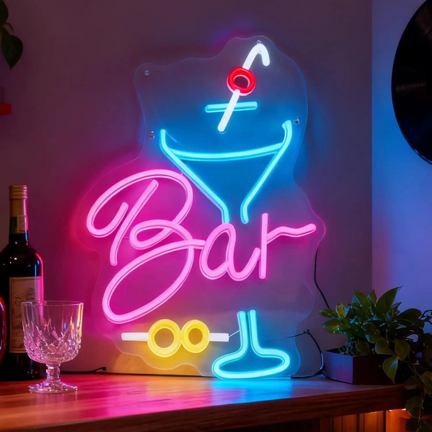 Cocktail Bar Neon Sign USB Dimmable LED Light for Pub Lounge Cafe Business Store Open Sign Wall Decor Neon Billboard Gifts