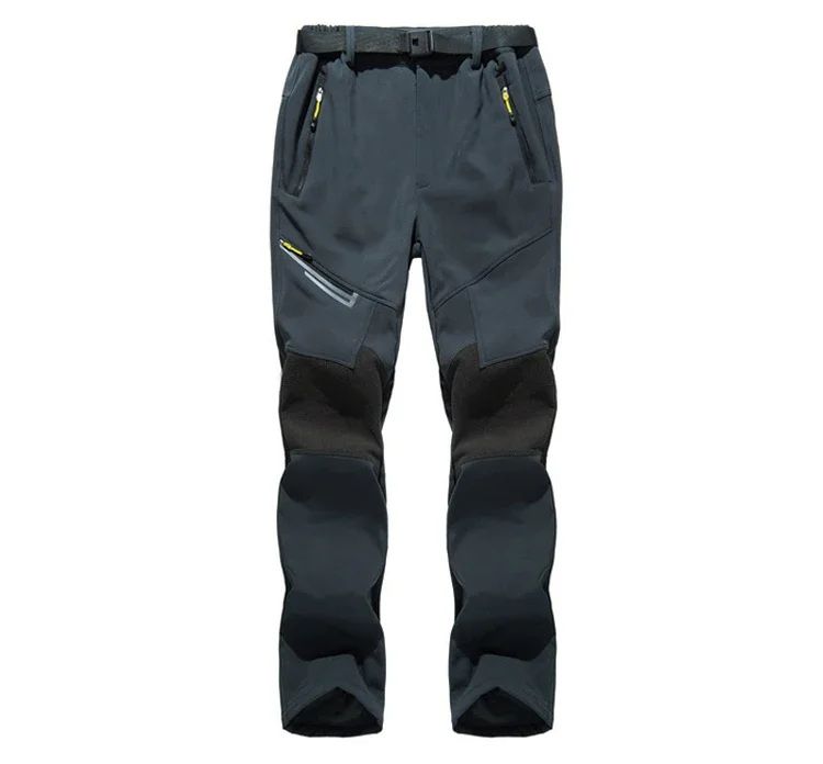 

Men's Winter Trekking Pants Camping Fleece Lined Ski Snow Pants Water Resistant 4 Zip Pockets Outdoor Hiking Trousers