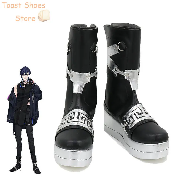 Yugo Asuma Cosplay buty na Halloween karnawał buty PU skórzane buty Vtuber rekwizyty do Cosplay kostium rekwizyt