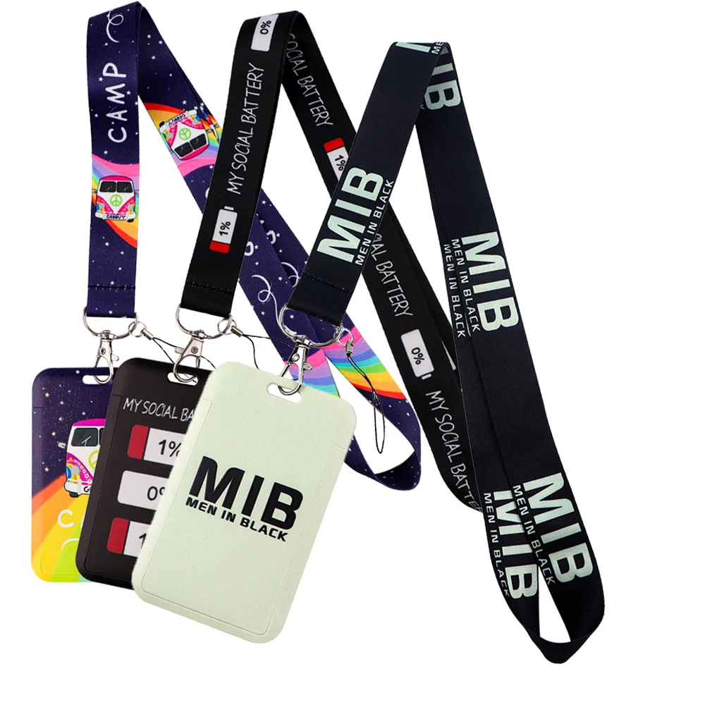 Cartoon Neck Strap Lanyard Keychain ID Bus Card Cover Badge Holder Pass Hang Rope Lariat Gifts Keys Fashion Accessories