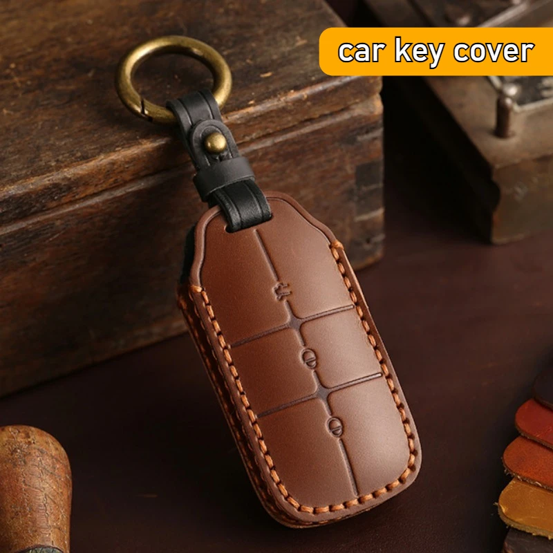 For Geely Galaxy L7 L6 Starray 7 Plus Max Car Key Cover High-end Genuine Leather Smart Key Protective Cover All-inclusive