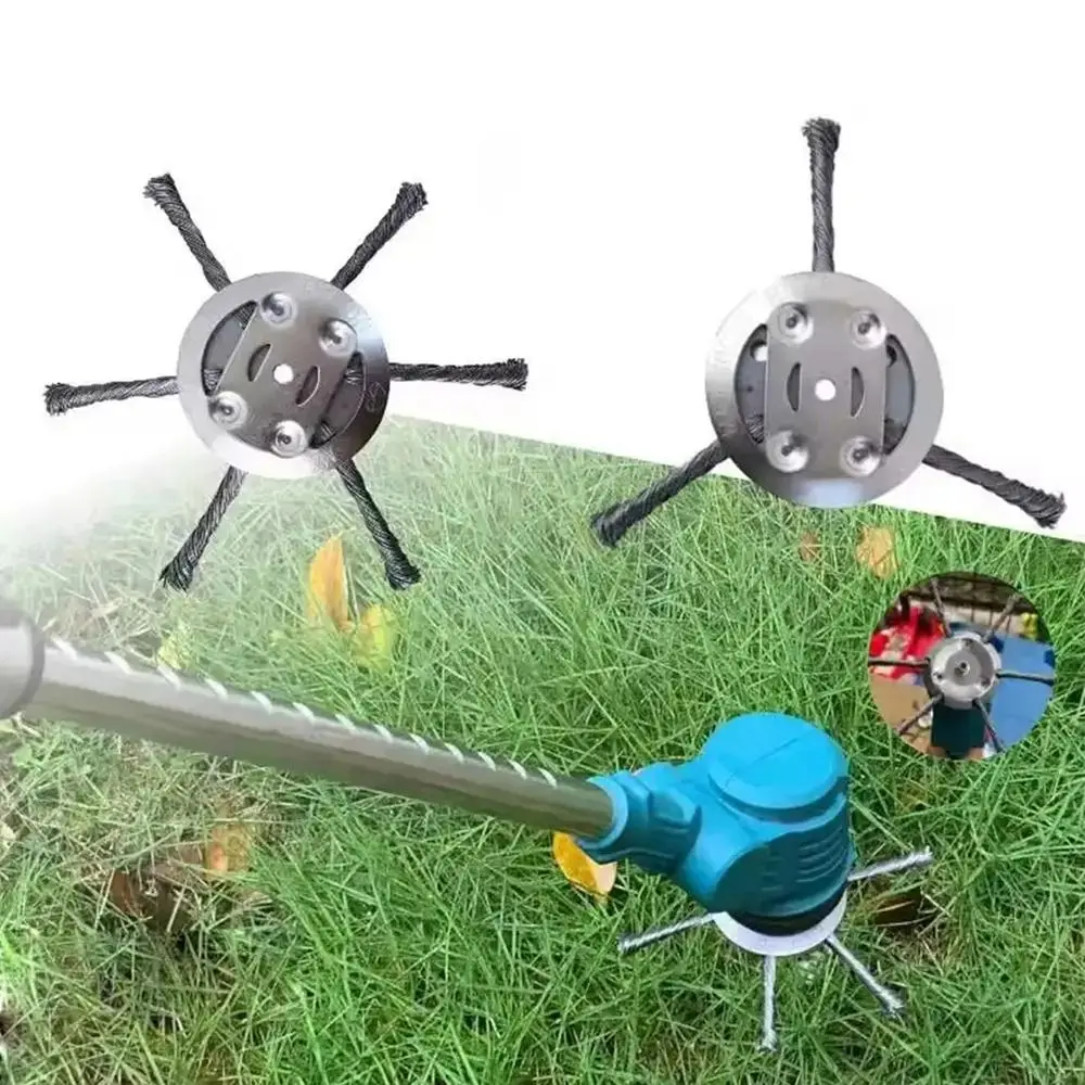 1Pcs New Steel Wire Wheel Lawn Mower Head Removal Moss Rust 6 inch Weed Brush Head Brush Disc Universal Grass Trimmer Head