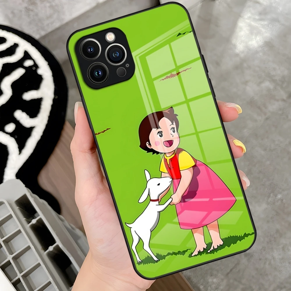 Cartoon Heidi Phone Case For IPhone 16 15 Pro 14 13 12 11 Mini X XS XR Max 6 8 Plus SE 2020 Glass Design Cove