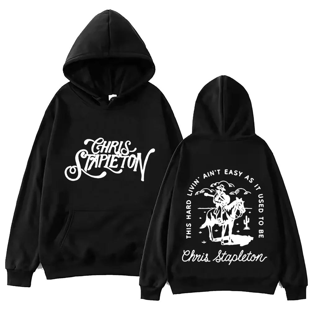 Chris Stapleton 2024 Hoodie Tops Sweatshirt met lange mouwen Muziekfans Cadeau Lente en zomer Casual Normaal bedrukt Unisex