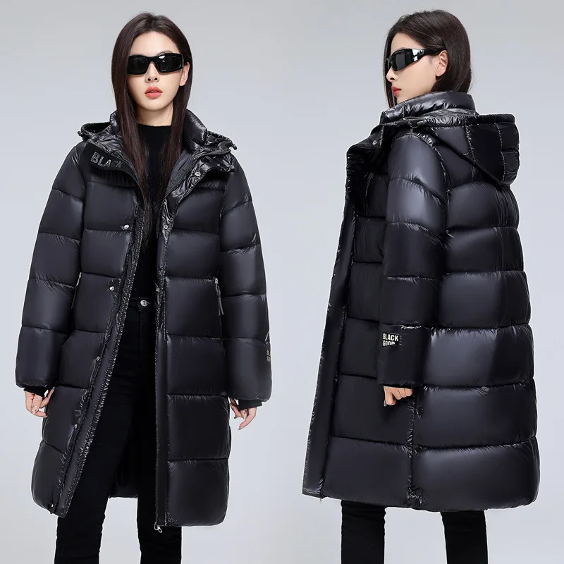 2026 New Winter Down Cotton Jackets Women's Clothing Long Parkas Hooded Warm Winter Thick Waterproof Coat Female Black Overcoats