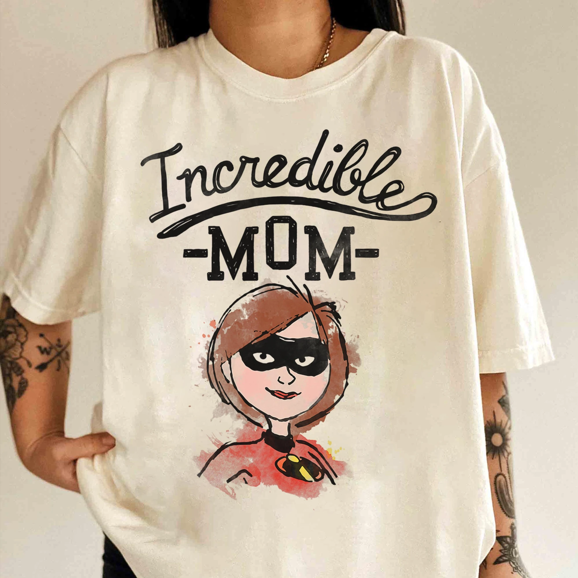 

Disney Pixar Incredibles 2 Supermom Sketch Graphic T-Shirt, Magic Kingdom T-Shirt, Disneyland Shirt, Unisex Adult T-Shirt
