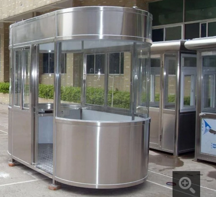 كشك الحراسة، كشك الأمان، غرفة واجب رجل البواب المجتمع في الهواء الطلق، هيكل فولاذي، الفولاذ المقاوم للصدأ