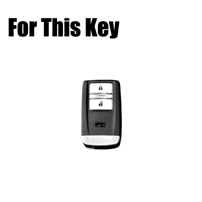 Aluminum Alloy Leather Car Remote Smart Key Case Cover Holder Bag With Keychain For ACURA TLX ILX RLX RDX MDX