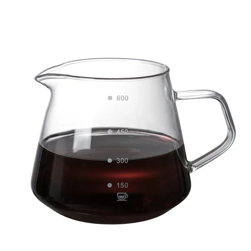 Carafe Drip Coffee Pot com marcas de carrapatos, Pour Over Glass Range, Cafeteira, Brewer Barista Percolator, 400 650ml, V2