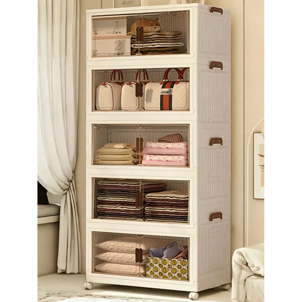 

3 5layers Stackable Storage Bins With Lids And Doors Plastic ial Collapsible Foldable Storage Bins Living Room And Bedroom