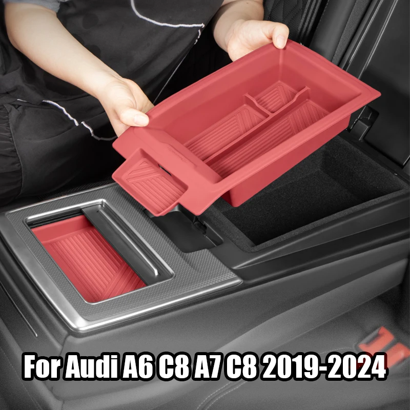 

for Audi A6 A7 C8 2019 2020 2021 2022 2023 2024 Silicone material for the storage box of the rear armrest of the car