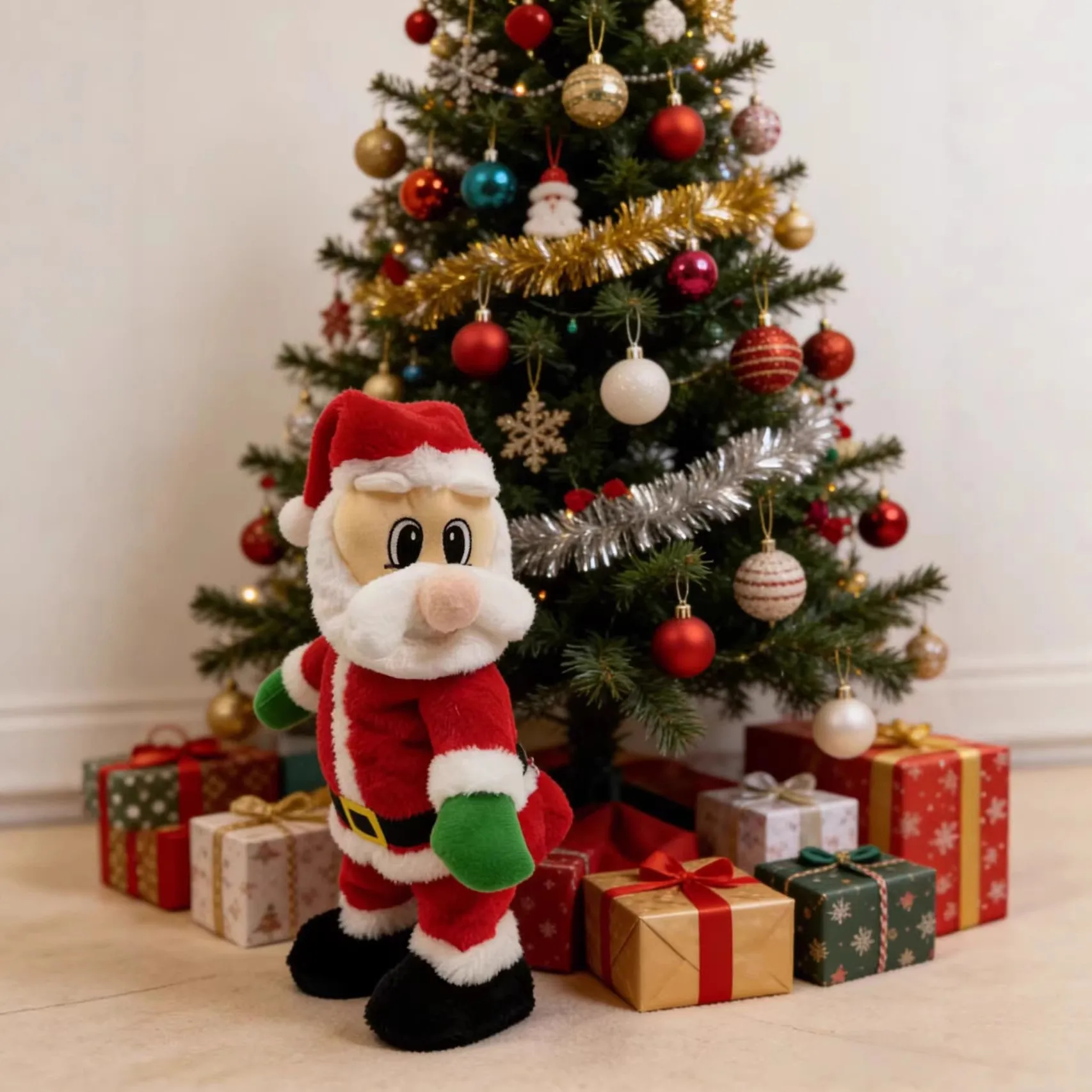 ​​​​​​​Musical Dancing Santa Claus Funny Butt Shaking Christmas Decoration with Music Novel Birthday Gift Christmas Holiday Fun