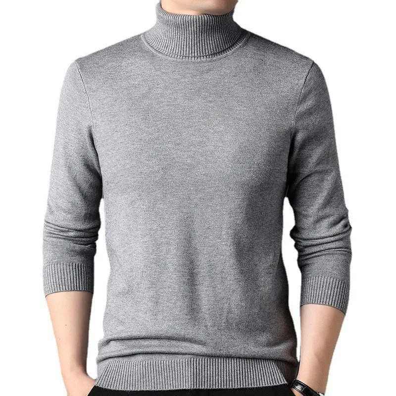 

Winter New Sweater Men's Turtleneck Solid Color Thickened Men's Top Loose Knitted Sweater