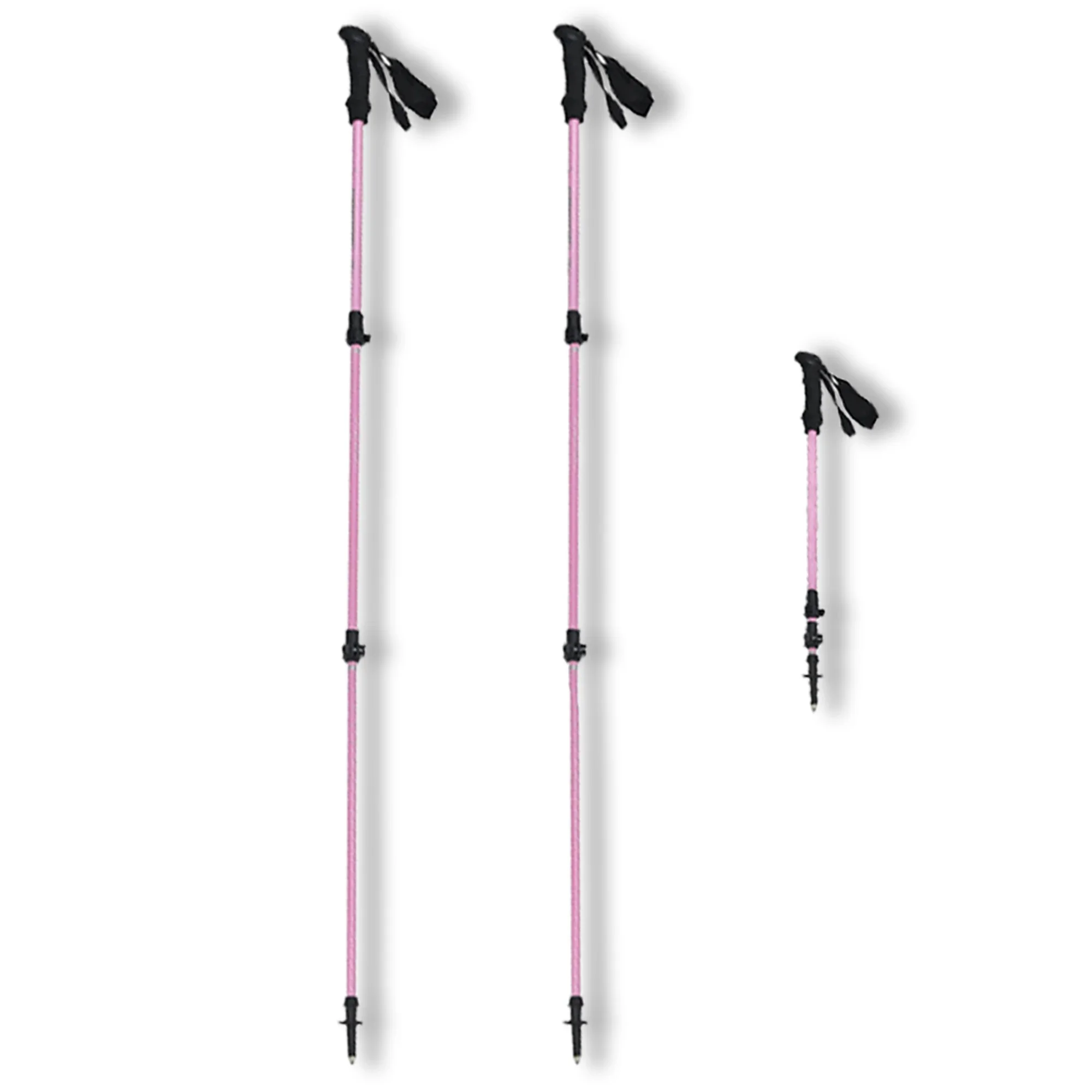 2Pcs Outdoor Folding Ultralight Trekking Poles Walking Sticks Hiking Canes Walking Pole 3-Section Walking Sticks trekking