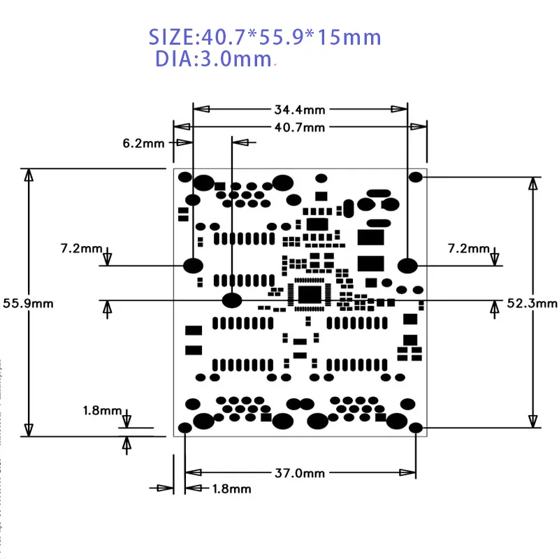 Mini PCBA 4 Portas Networkmini Ethernet interruptor módulo 10/100Mbps 5V 12V 15V 18V 24V