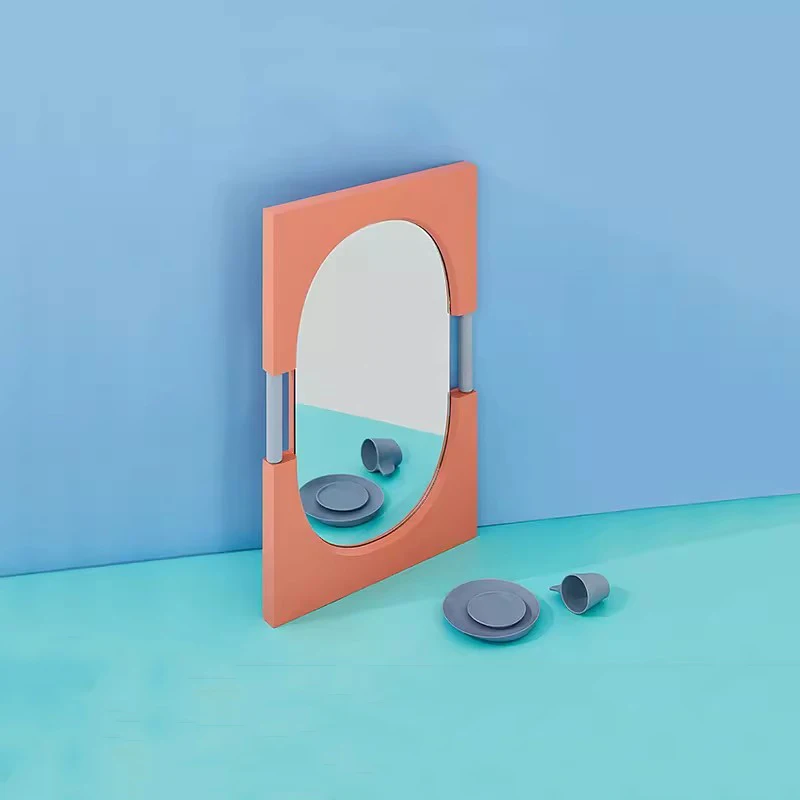 Art Bathroom Mirror Bedroom Funky Cute Big Makeup Girls Aesthetic Shower Traffic Korean Mirror Nordic Espelhos Home Products