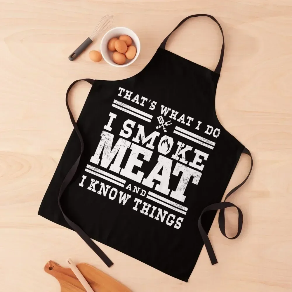 

Perfect Pitmaster Gift Meat Grilling Barbecue Meat Smoker - I Smoke Meat And I Know Things Apron Cooking Apron