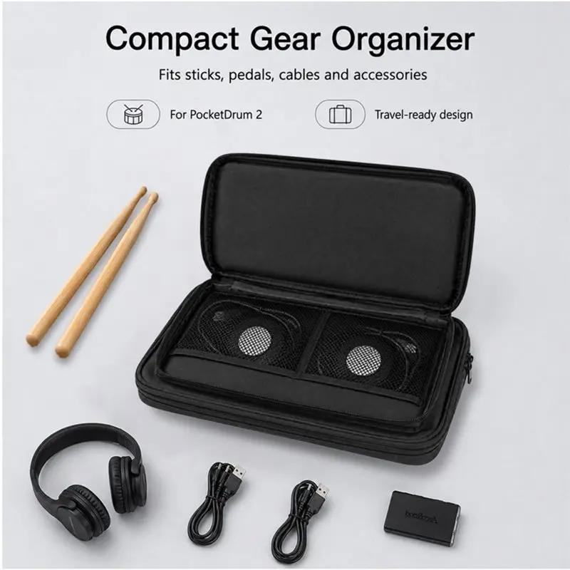 ABVE-Soft Bag Travel Storage Case For Air Drum Set With Drum Stick Handbag Shoulder Strap For Pocket Drum 2 - view 5