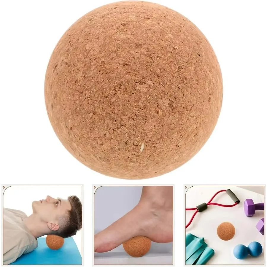 2-teiliger Kork-Massageball zur Linderung von Muskelverspannungen und Auslösepunkten, tragbares Rücken- und Schultermassagegerät