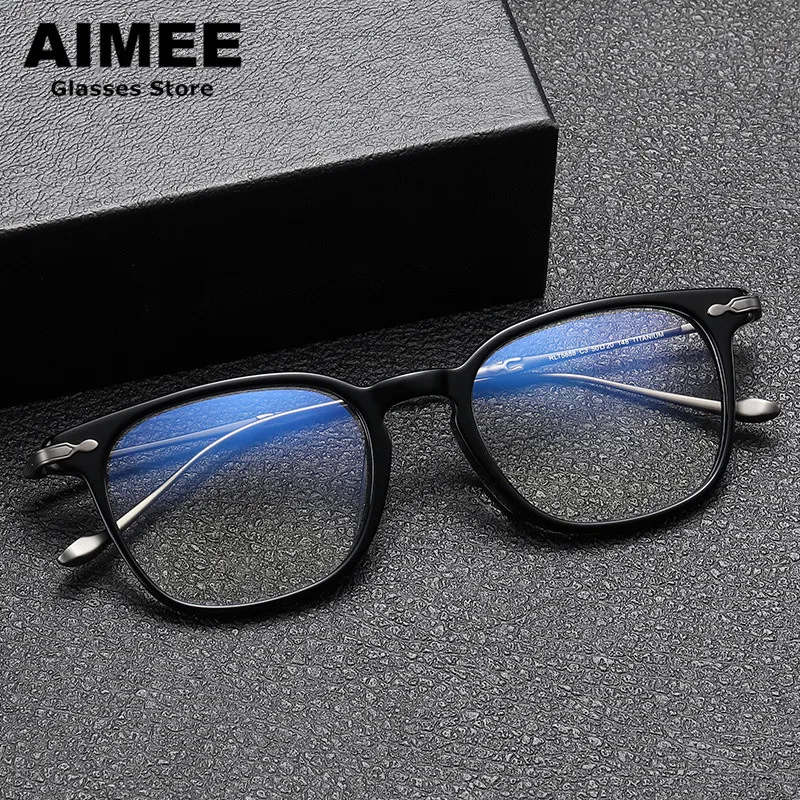 Japanese Handmade Titanium Ultralight Retro Square Glasses Frame Men Prescription Eyeglasses Women Myopia Eyewear Optical Lens