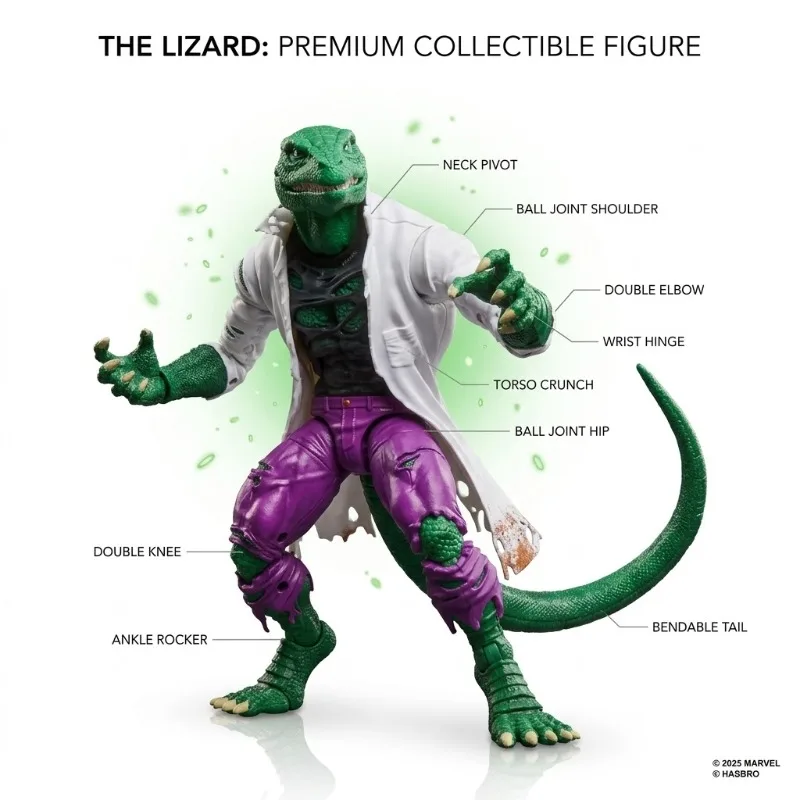 【In Stock】Hasbro Marvel Legends ML Spider-Man The Lizard Retro Carded 6-Inch 1/12 100% Original Toys Action Figure Gift - view 6