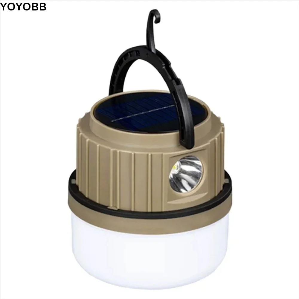 

Flashlight USB Rechargeable Solar Camping Light Waterproof Adjustment Portable Emergency Lamp Foldable LED Outdoor Lanterns Yard