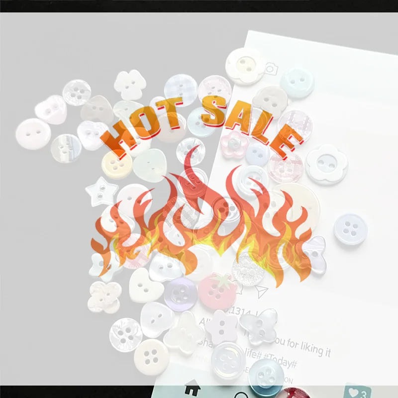 

10pcs Randomly Diy Scrapbooking Cute Sewing Button Clothing Accessories