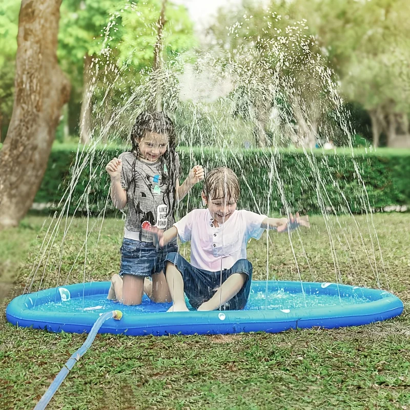 Children Play Spray Mat 100cm Beach Inflatable Water Sprinkler Pad Outdoor Game Toy Lawn Swimming Pool Mat Kids Toys