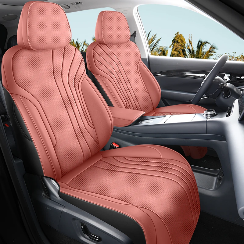 5-seat Full Surround Leather Auto Seat Covers Compatible with 2024-2026 Geely EX5 Starray EM-i, Anti-dirty Seat Protector Kit