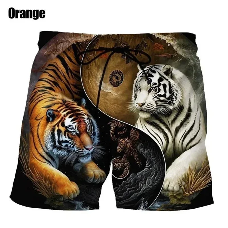 Short de plage pour hommes, femmes et enfants, maillot de bain décontracté, imprimé tigre 3D, animal, cool, mode, été, offre spéciale