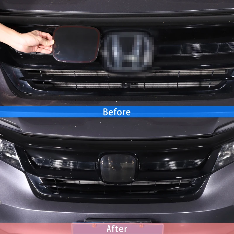 

For Honda Passport 2019-2025 ABS Smoked black Car Front and Rear Logo Protection Cover Trim Sticker Car Accessories