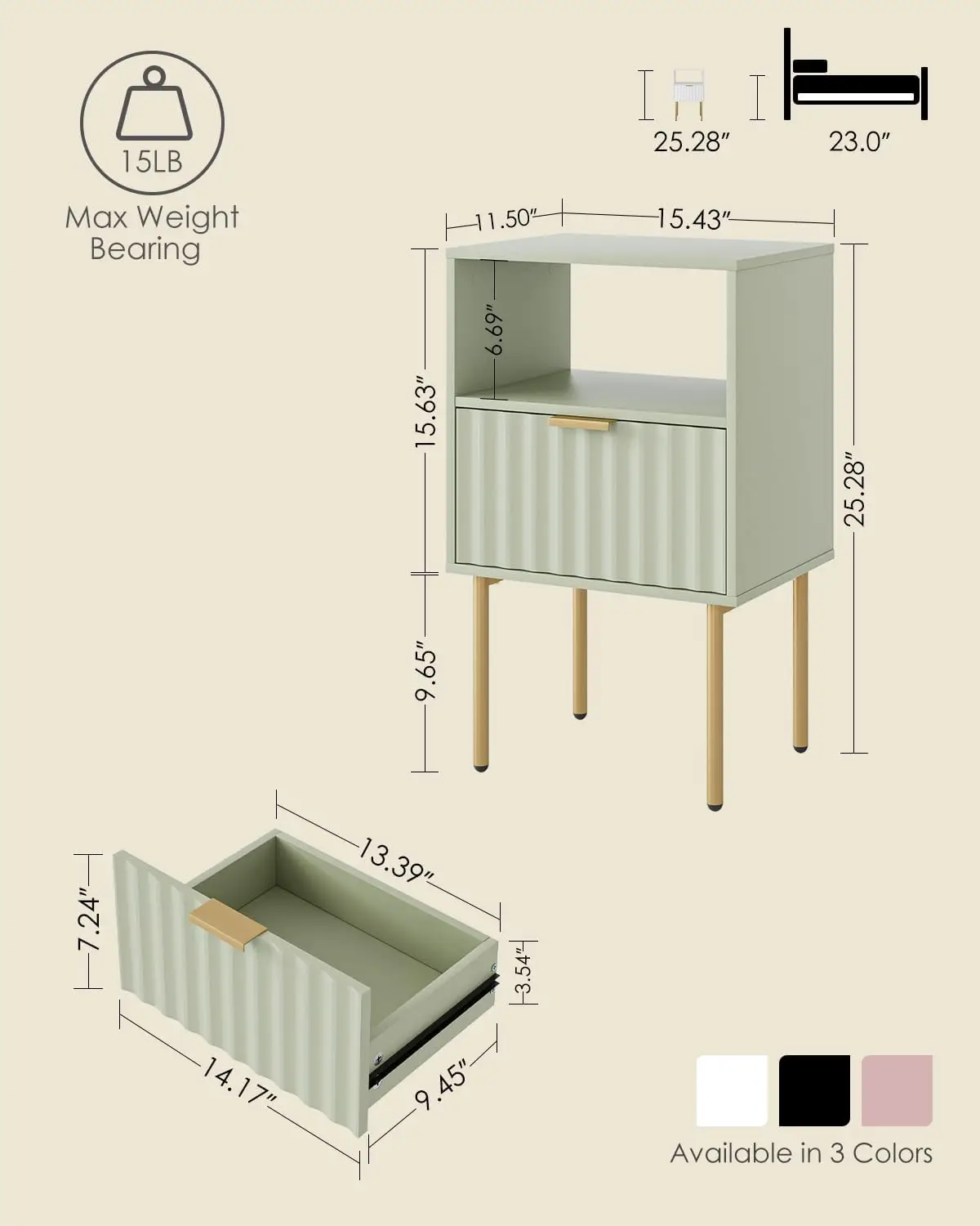 Gold Frame Nightstand 2