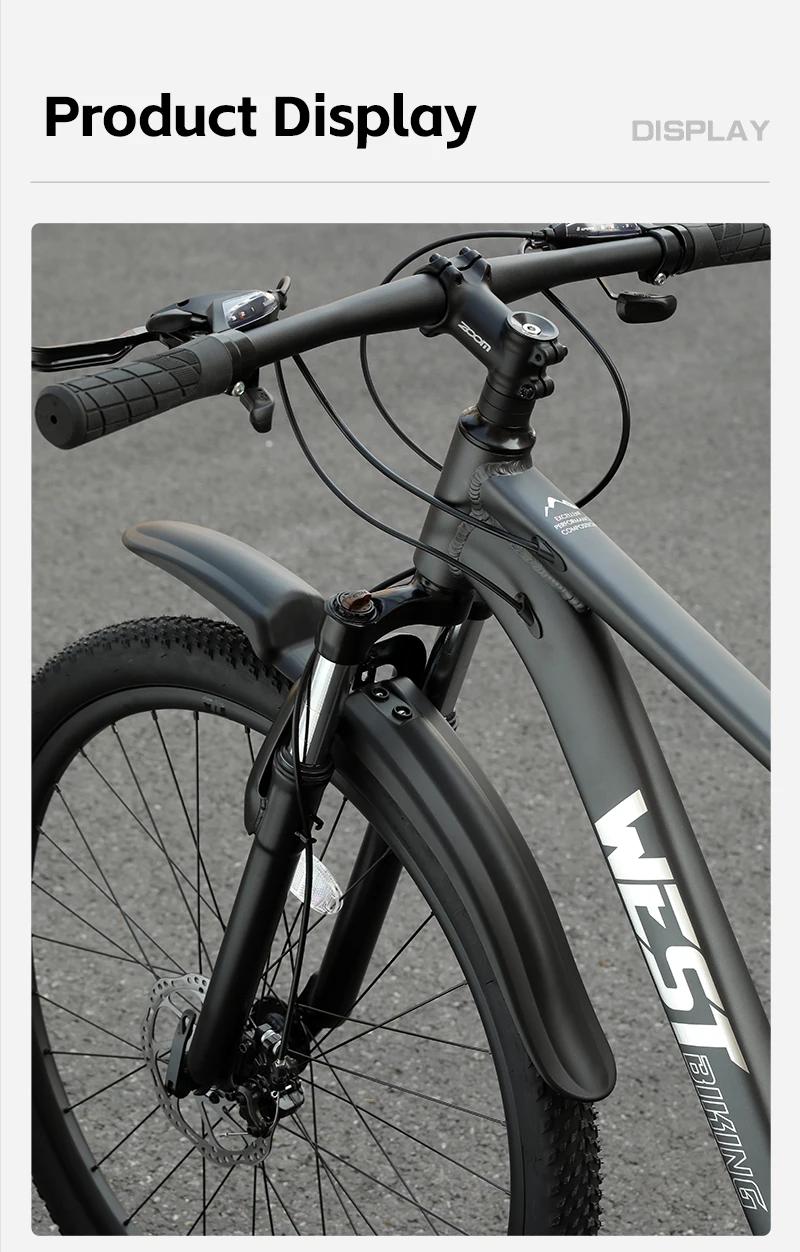 WEST BIKING Fahrrad-Schutzbleche MTB Schmutzschutz Erweiterter Schutz Winkelverstellbar für 26 27,5 Zoll Mountainbike Straßenfahrrad Faltrad Teile – Detail 11