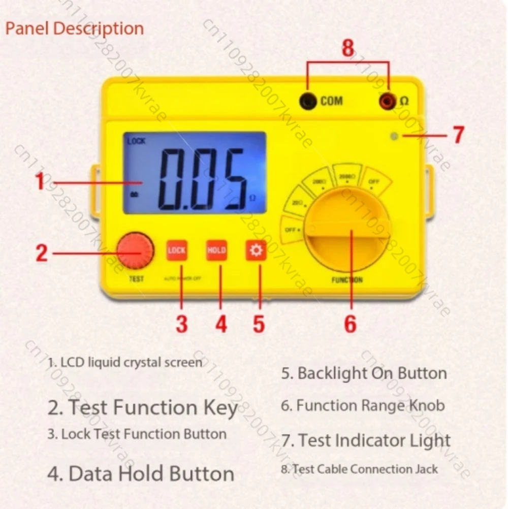 Digital Audio Impedance Tester Meter 20Ω/200Ω/2000Ω Resistance Meter 1KHz Test Frequency With Data Hold Function