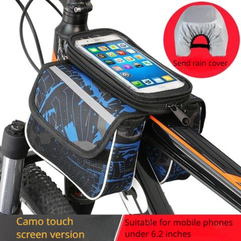 

6.2 Inch Phone Bike Front Frame Bag Touch Screen Waterproof Hard Shell Bicycle Top Tube Storage Bags Cycling Accessories