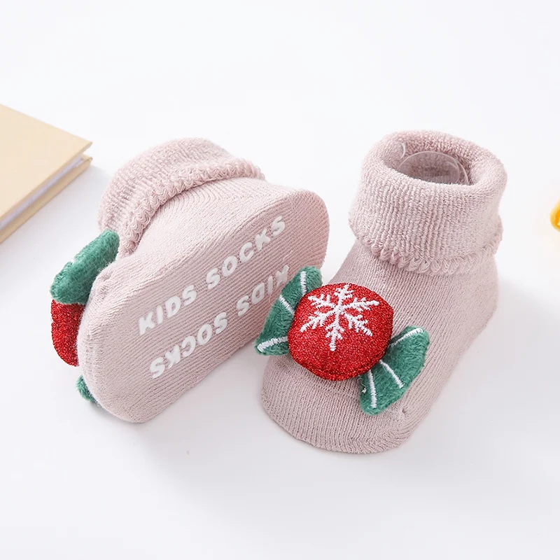 Non-slip Kids Children Socks Girls Boys Toddler Socks Cute Cartoon Print Cotton Sock Christmas Newborn Infant Short Socking 0-1Y