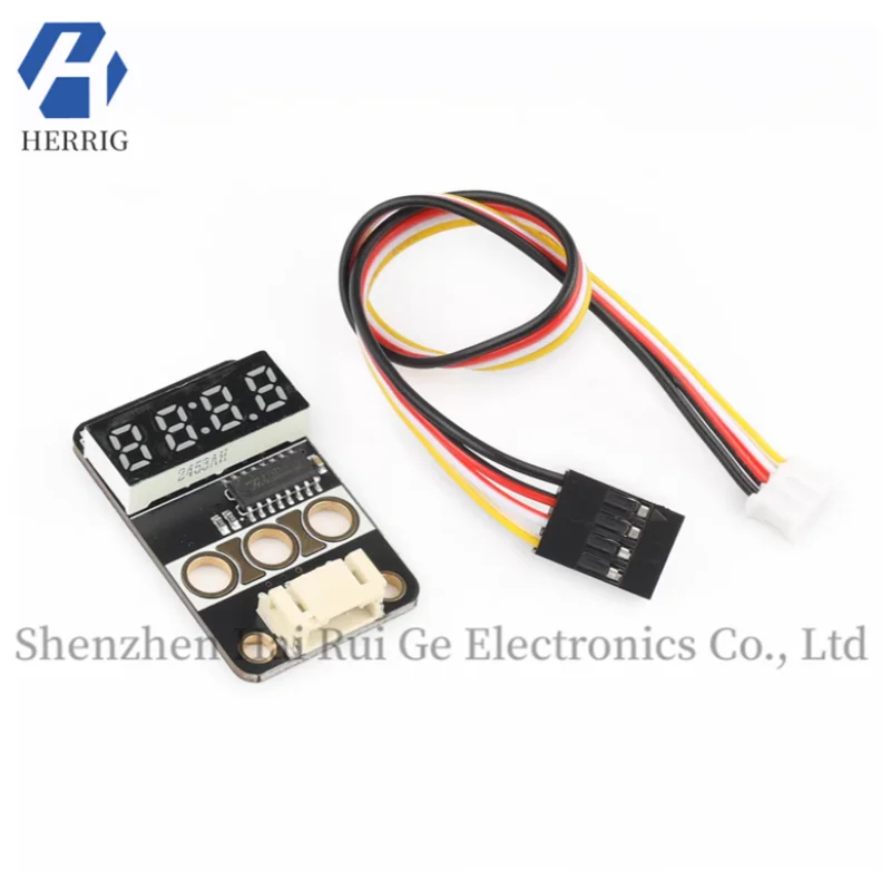 YFROBOT módulo de exibição de tubo digital de 4 dígitos programável educacional compatível com blocos de construção de placa de controle Arduino