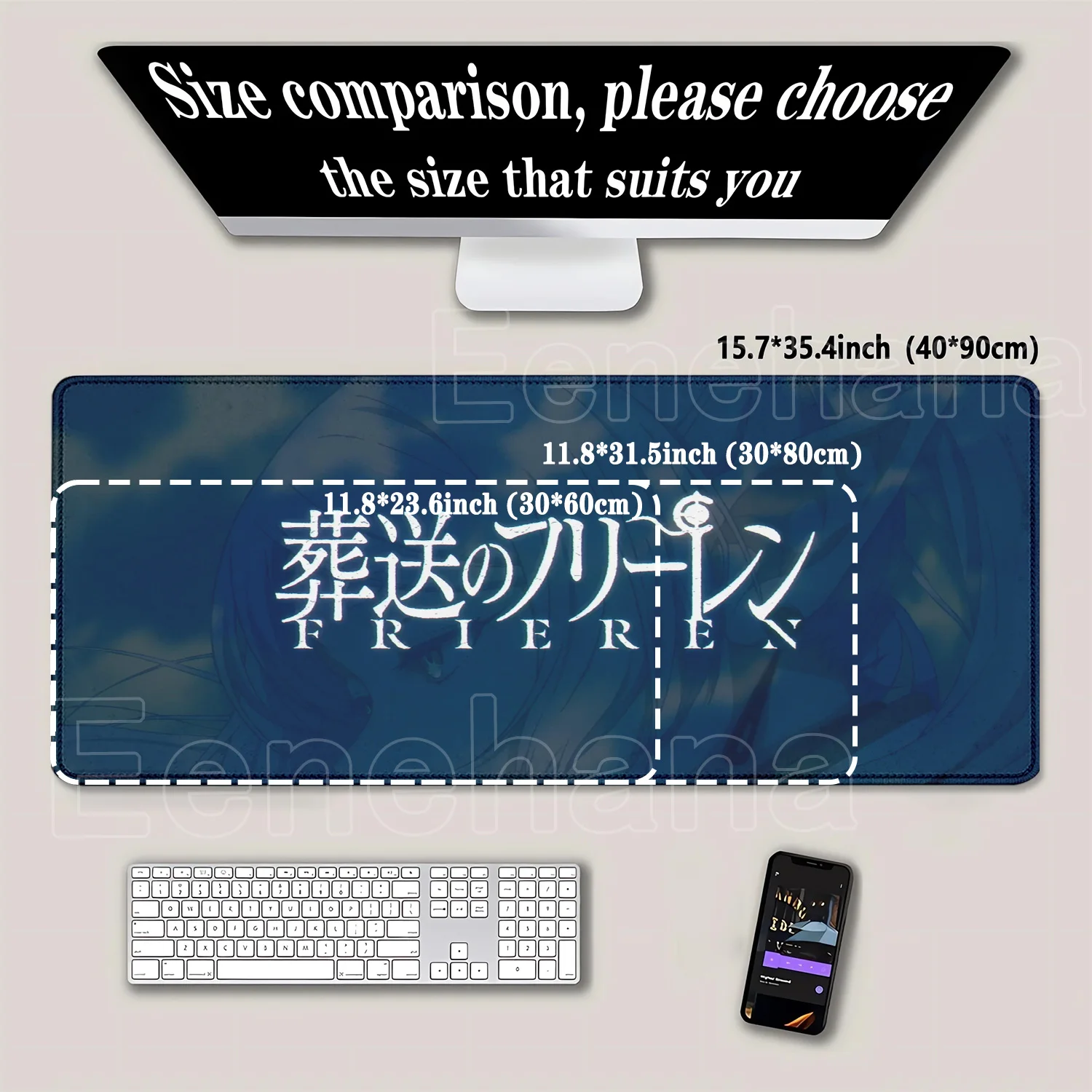 Anime Kawaii Girl Mouse Pad Sousou No Frieren Beyond Journey End Keyboard Laptop Lotus Flower Mousepad PC print offices Desk Mat