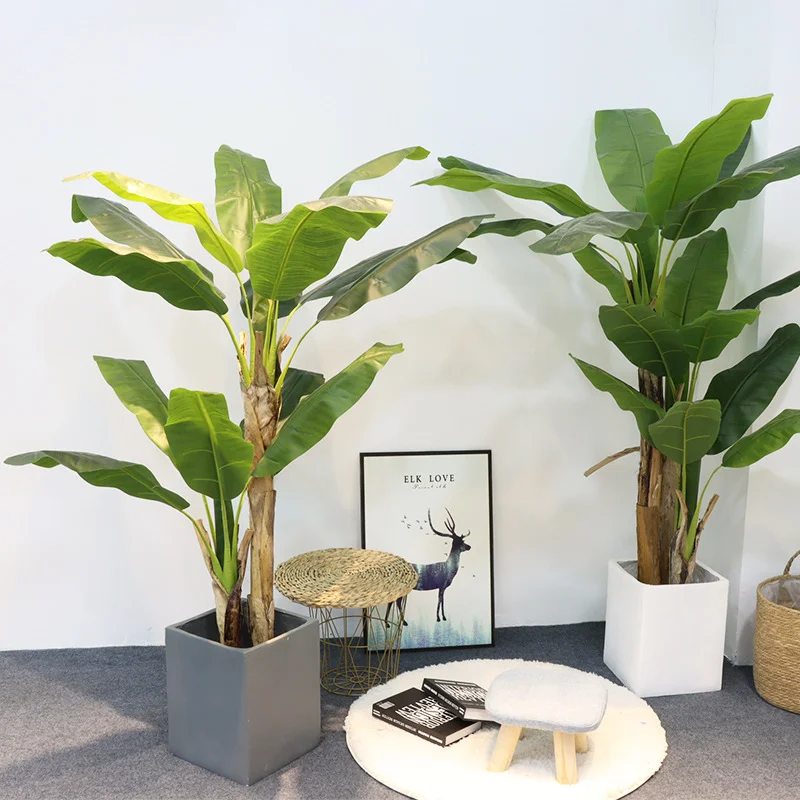 Imagem -05 - Grande Banana Árvore em Vaso Tropical Monstera Falso Plantas Verdes Chão Bonsai Sala de Estar Jardim Decoração Restaurante 180cm 210cm