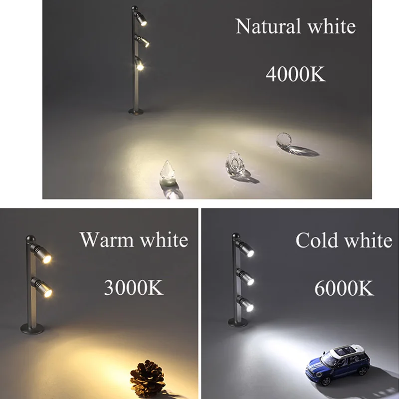 Holofote led regulável 1w 3w 5w ac220v, lâmpada de joias, vitrine, exposição, contador de diamante ajustável, rotação de 360 graus