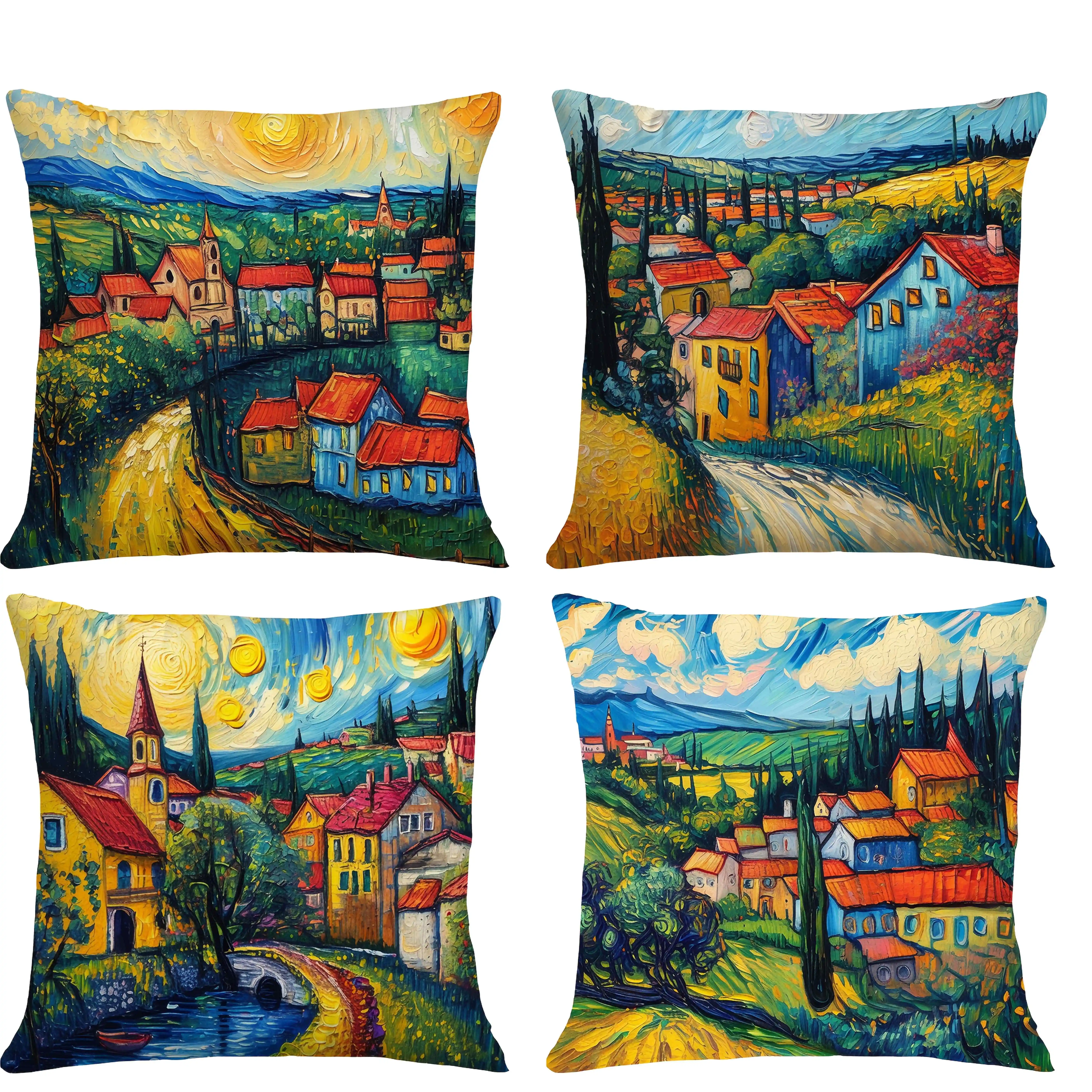 

Наволочка с цифровой печатью в стиле Ван Гога, короткий плюш, подходит для гостиных, спален, диванов, чехол для декоративной подушки.