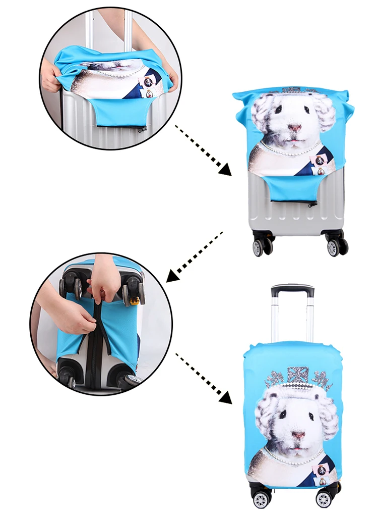MINISO Lilo & Stitch Elastic Luggage Protective Cover Case For Suitcase Protective Cover Trolley Cases 3D Travel Accessories