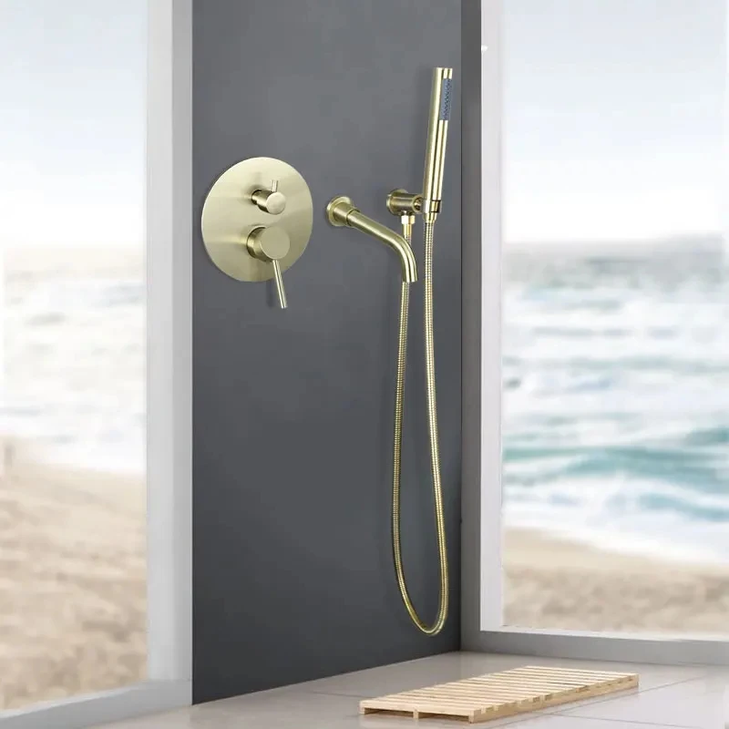 

Bathtub Shower Faucet Wall Mount Shower Set Stainless Steel Hand Shower Bathroom Bathtub Shower System Cold And Hot Mixer Tap