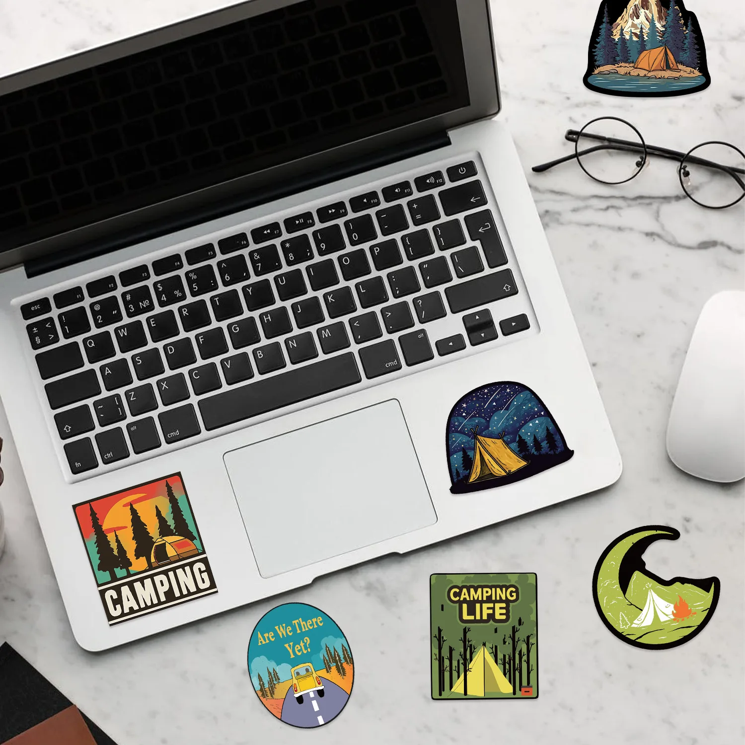 50/100PCS 야외 여행 숲 캠핑 하이킹 스티커 DIY 전화기 기타 노트북 여행가방 컵 방수 데칼 스티커